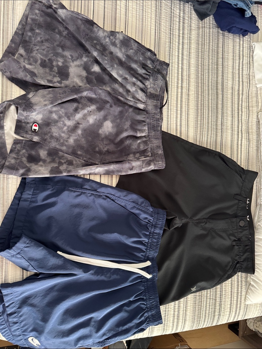 Men's Gray Tie-Dye & Navy Athletic Shorts Bundle
